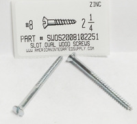 #8X2-1/4 OVAL HEAD SLOTTED WOOD SCREW STEEL ZINC PLATED (DISCONTINUED)