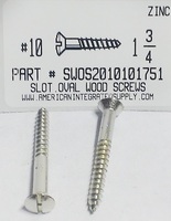 #10X1-3/4 OVAL HEAD SLOTTED WOOD SCREW STEEL ZINC PLATED (DISCONTINUED)