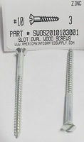 #10X3 OVAL HEAD SLOTTED WOOD SCREW STEEL ZINC PLATED (DISCONTINUED)