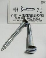 #14X2-1/4 OVAL HEAD SLOTTED WOOD SCREW STEEL ZINC PLATED