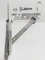 #14X3 OVAL HEAD SLOTTED WOOD SCREW STEEL OXIDIZED ZINC PLATE (DISCONTINUED)