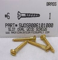 #6X1 OVAL HEAD SLOTTED WOOD SCREW BRASS