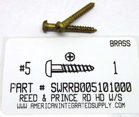 #5X1 ROUND HEAD REED & PRINCE DRIVE WOOD SCREW BRASS (DISCONTINUED)