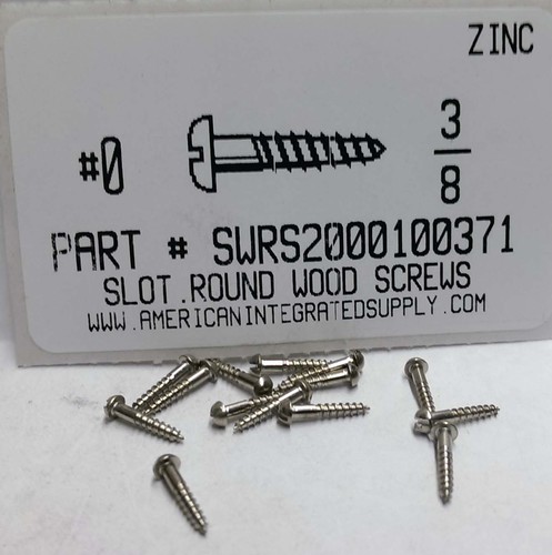 #0X3/8 ROUND HEAD SLOTTED WOOD SCREW STEEL ZINC PLATED (DISCONTINUED)