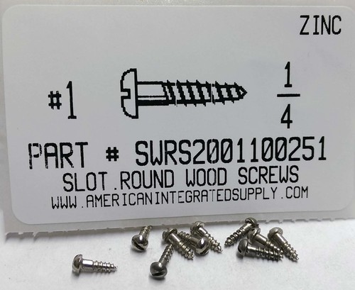 #1X1/4 ROUND HEAD SLOTTED WOOD SCREW STEEL ZINC PLATED (DISCONTINUED)