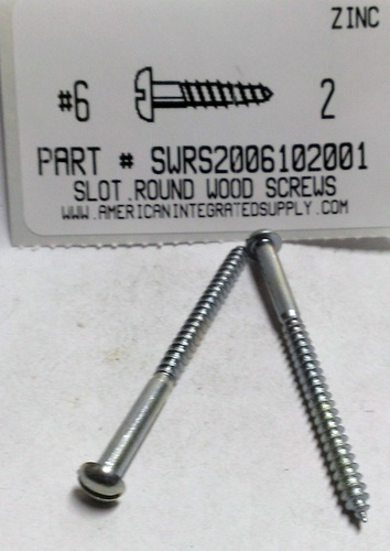 #6X2 ROUND HEAD SLOTTED WOOD SCREW STEEL ZINC PLATED (DISCONTINUED)