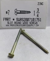 #7X1-3/4 ROUND HEAD SLOTTED WOOD SCREW STEEL ZINC PLATED