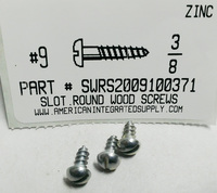 #9X3/8 ROUND HEAD SLOTTED WOOD SCREW SCREW STEEL ZINC PLATED (DISCONTINUED)