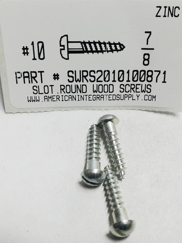#10X7/8 ROUND HEAD SLOTTED WOOD SCREW STEEL ZINC PLATED (DISCONTINUED)