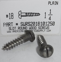 #18X1-1/4 ROUND HEAD SLOTTED WOOD SCREW STEEL PLAIN (DISCONTINUED)