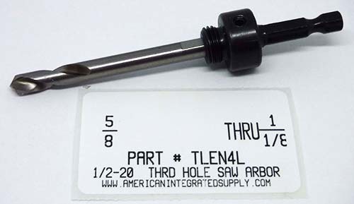 4L ARBOR TYPE "A" 1/4" SHANK 1/2-20 FITS 5/8 TO 1-1/8