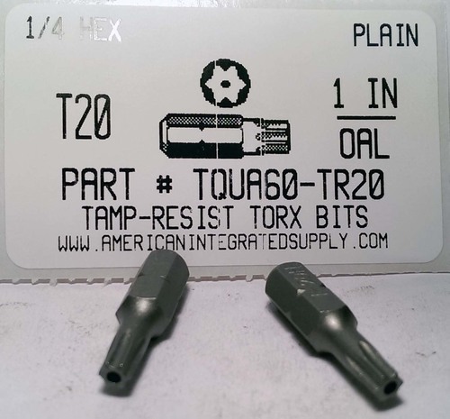 #20 TORX TAMPER RESISTANT BIT 1/4 HEX