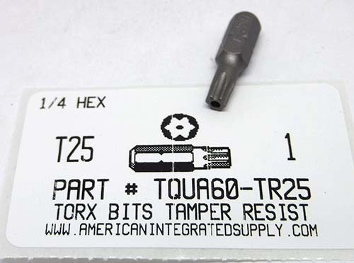 #25 TORX TAMPER RESISTANT BIT 1/4 HEX