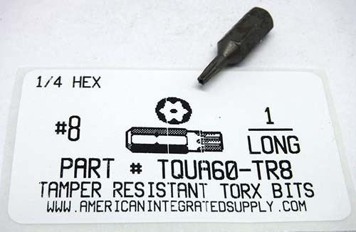 #8 TORX TAMPER RESISTANT BIT 1/4 HEX