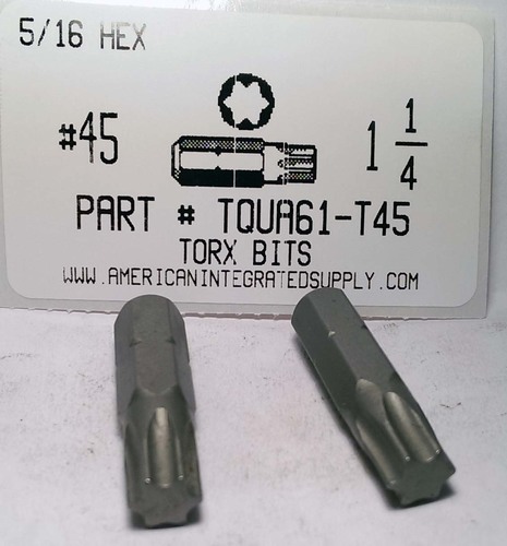 #45 TORX X 1-1/4 LONG BIT 5/16 HEX