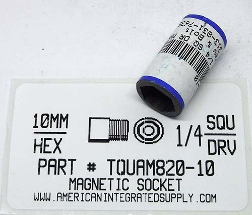 10MM HEX 1/4 SQUARE DRIVE MAGNETIC DRIVE SOCKET (DISCONTINUED)