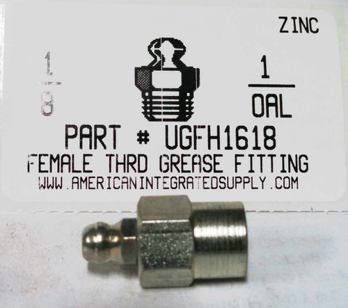 1/8-27 FEMALE NPT STRAIGHT GREASE FITTING STL ZINC