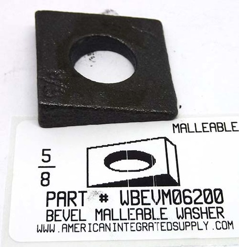 5/8 SQUARE BEVELED WASHER MALLEABLE IRON PLAIN 1.500"X.406"X.156"
