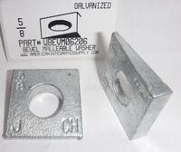 WBEVM06206 5/8 SQUARE BEVELED WASHER MALLEABLE IRON HOT DIP GALVANIZED 1.500"X.406"X.156"