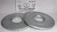 1"X3"X1/4 DOCK WASHER STEEL 1 1/16 ID HOT DIP GALVANIZED