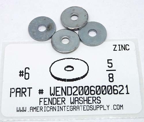 #6X5/8 (9/64X5/8) FENDER WASHER STEEL ZINC PLATED