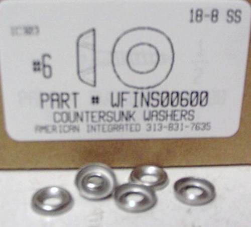 #6 COUNTERSUNK FINISHING WASHER 18-8 STAINLESS STEEL