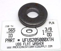 1/2 FLAT WASHER STEEL PLAIN .565 IDX1-3/8 ODX.255 TH +/-