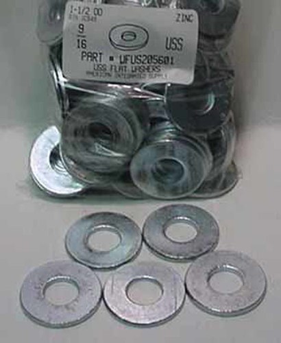 9/16 USS FLAT WASHER STEEL ZINC PLATED 5/8" IDX1-1/2" OD NOMINAL