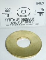 5/8L FLAT WASHER BRASS .688 ID X1.750 OD .092-.112 TH +/-