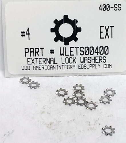 #4 EXTERNAL TOOTH LOCK WASHER 410 STAINLESS STEEL