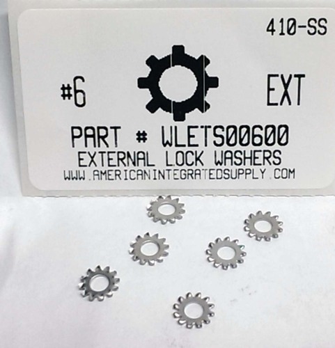 #6 EXTERNAL TOOTH LOCK WASHER 410 STAINLESS STEEL