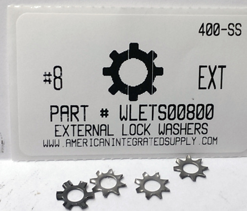#8 EXTERNAL TOOTH LOCK WASHER 410 STAINLESS STEEL