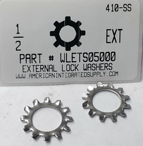 1/2 EXTERNAL TOOTH LOCK WASHER 410 STAINLESS STEEL
