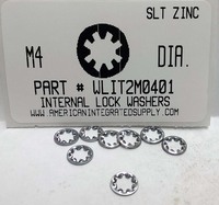 M4 INTERNAL TOOTH LOCK WASHER STEEL ZINC PLATED D6797J