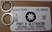 WLITX04305 7/16 INTERNAL TOOTH LOCK WASHER PHOSPHOROUS-BRONZE NICKEL PLATED (DISCONTINUED)