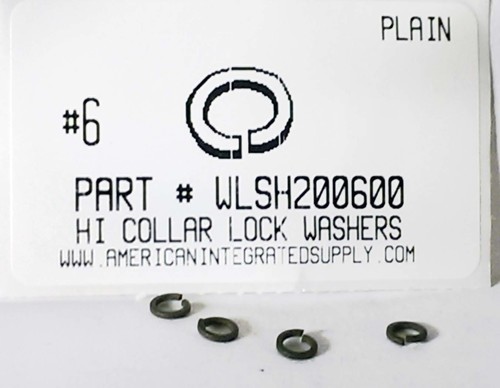 #6 HIGH COLLAR SPLIT LOCK WASHER STEEL PLAIN
