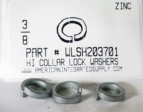 3/8 HIGH COLLAR SPLIT LOCK WASHER STEEL ZINC PLATED (DISCONTINUED)