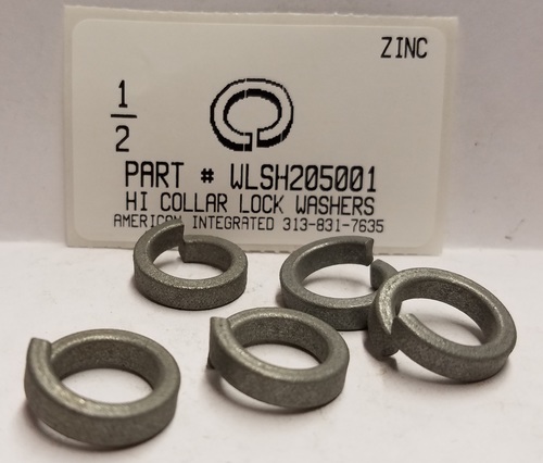 1/2 HIGH COLLAR SPLIT LOCK WASHER STEEL ZINC PLATED (DISCONTINUED)