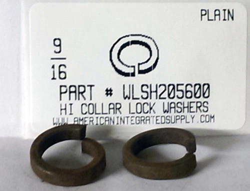9/16 HIGH COLLAR SPLIT LOCK WASHER STEEL PLAIN (DISCONTINUED)