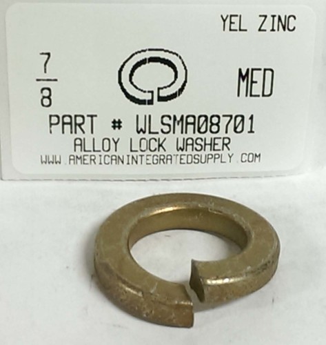 7/8 ALLOY SPLIT LOCK WASHER STEEL YELLOW ZINC PLATED