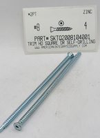 #8X4 TRIM HEAD SQUARE DRIVE SELF DRILLING SCREW #2 POINT STEEL ZINC PLATED