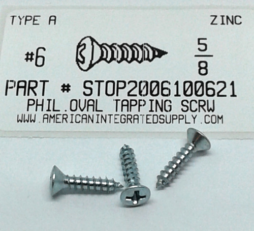 #6 X 3/4 Slotted Oval Head Sheet Metal Screws – Stainless Steel (Qty 50)